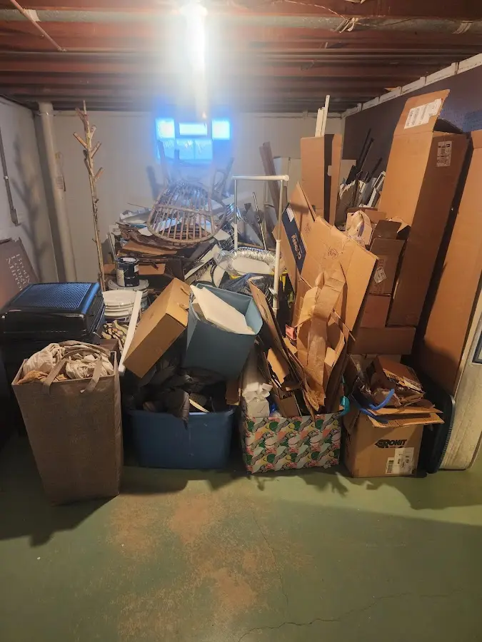 Roll-off dumpster container at job site for 20 Yard Dumpster Rental in Hometown